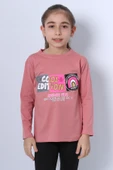 KIZ ÇOCUK UZUN KOLLU TSHİRT 4 MEVSİM BİSİKLET YAKA COOL EDİTİON BASKILI D45 thumbnail 6