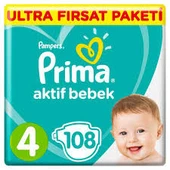 PRİMA AKTİF BEBEK NO:4 EKONOMİK PAKET 9/14 KG 108 ADET - 1
