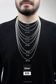 3mm Tilki Kuyruğu Zincir 925 Ayar Gümüş Kolye - 5