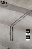 2.4mm Küp Zincir 925 Ayar Gümüş Kolye - 3