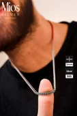 3mm Tilki Kuyruğu Zincir 925 Ayar Gümüş Kolye - 1