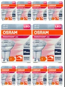 (10 Adet) Ledvance 4,5W (50W) 4000K (Gün Işığı) Dim Edilebilir GU10 Duylu Led Spot Ampul - 1