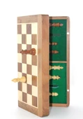 Mıknatıs Taşlı Ahşap Katlanabilir Kutulu Satranç Oyunu 35 Cm G224 - 1