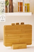Karaca Triple 4 Parça Ayaklı Bambu Kesme Tahtası Seti 28 Cm - 7