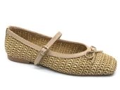 Feles Hasır Fiyonk Detaylı Kadın Babet Ayakkabı thumbnail 9