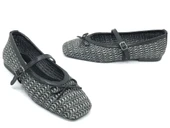 Feles Hasır Fiyonk Detaylı Kadın Babet Ayakkabı thumbnail 3