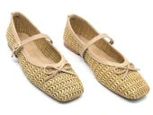 Feles Hasır Fiyonk Detaylı Kadın Babet Ayakkabı thumbnail 6