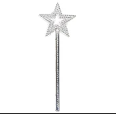 Yıldız Model Peri Asası Melek Asası Prenses Asası Metalize Gümüş Renk thumbnail 1