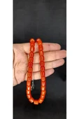 SIKMA ÇUBUK KEHRİBAR TESBİH TURUNCU RENK KAPSÜL KESİM T-433 - 3