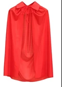 Kırmızı Renk Yakalı Pelerin Çocuk Boy 90 Cm - 2