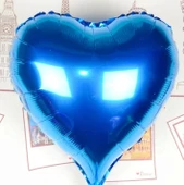 Kalp Uçan Balon Folyo Mavi 80 Cm 32 İnç - 1
