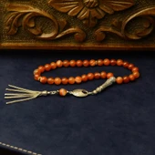 Gümüş İmame Gümüş Püskül Küre Kesim 8x8 mm Doğal Akik Taşı Tesbih thumbnail 1