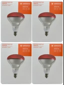(4 Adet) Ledvance 250W Kızılötesi (infrared) Isıtıcılı Hayvan Isıtma ve Fizik Tedavi Lambası (Kırmızı Işık) E27 (Kalın Duy) thumbnail 1