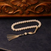 Gümüş İmame Gümüş Püskül Küre Kesim 8.x8 mm Doğal Termal Kuvars Taşı Tesbih thumbnail 1