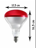 (1 Adet) Ledvance 250W Kızılötesi (infrared) Isıtıcılı Hayvan Isıtma ve Fizik Tedavi Lambası (Kırmızı Işık) E27 (Kalın Duy) thumbnail 2