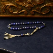 Gümüş İmame Gümüş Püskül Küre Kesim 9x9 mm Doğal Lapis Taşı Tesbih thumbnail 1