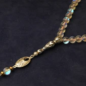 Gümüş İmame Gümüş Püskül Küre Kesim 8.x8 mm Doğal Termal Kuvars Taşı Tesbih thumbnail 2