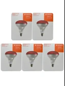 (5 Adet) Ledvance 250W Kızılötesi (infrared) Isıtıcılı Hayvan Isıtma ve Fizik Tedavi Lambası (Kırmızı Işık) E27 (Kalın Duy) thumbnail 1