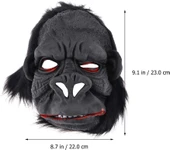 Lateks Goril Maskesi Maymun Maskesi Et Maskesi Orangutan Siyah Saçlı 1 No - 4