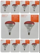 (10 Adet) Ledvance 250W Kızılötesi (infrared) Isıtıcılı Hayvan Isıtma ve Fizik Tedavi Lambası (Kırmızı Işık) E27 (Kalın Duy) - 1
