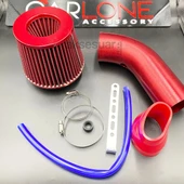 Spor Açık Hava Filtresi Krom Borulu Kırmızı Renk -Boru Çapı 7,6cm Uzunluk 23cm - 3
