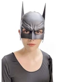 Siyah Renk Çocuk Boy Arkadan Lastikli Batman Maskesi A Kalite  20x14 Cm - 4