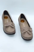 Kadın Vizon Hakiki Deri Comfort Topuk Jelli Ayakkabı ( Elm-0042 ) - 6