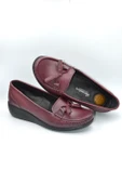 Kadın Bordo Hakiki Deri Comfort Topuk Jelli Ayakkabı ( Elm-0042 ) - 6