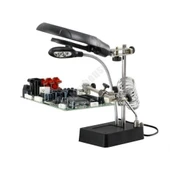 Masa Üstü Mandallı ,2.5x90mm, 7.5x34mm Mercekli ,adaptörlu Işıklı Büyüteç - 6