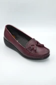 Kadın Bordo Hakiki Deri Comfort Topuk Jelli Ayakkabı ( Elm-0042 ) - 2