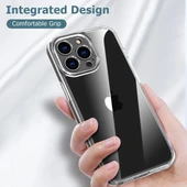 Vendas iPhone 14 Pro Max Uyumlu (14 Pro Max) Fora Serisi Kamera Korumalı Soft Şeffaf Silikon Kılıf + Cam Ekran Koruyucu - 5