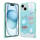 Apple iPhone 13 Kılıf Parlayan Simli Kabartma Figürlü Zore Cevze Kapak thumbnail 10