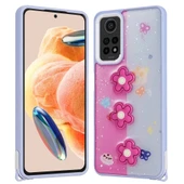 Xiaomi Redmi Note 12 Pro 4G Kılıf Parlayan Simli Kabartma Figürlü Zore Cevze Kapak - 3