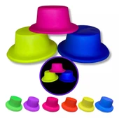 Neon Partisi Sarı Renk Plastik Fötr Şapka - 3