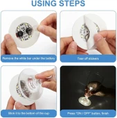 Işıklı Yapışkanlı Bardak Altı Aparatı Ledli 3 Modlu 6 Cm Çap 1 Adet - 5