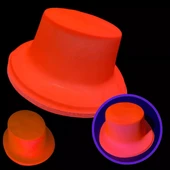 Neon Partisi Turuncu Renk Plastik Fötr Şapka - 1