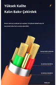 6A 120W 3 in 1 Usb to Type-C + Micro Usb + Lightning Hızlı Şarj Kablosu Silikon Kablo 1 Metre - 7
