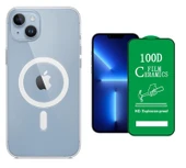 Vendas iPhone 13 Uyumlu ( iPhone 13 ) Magsafe Şarj Destekli Darbe Dirençli Fit Hard Silikon Kılıf + Seramik Nano Ekran Koruyucu thumbnail 1