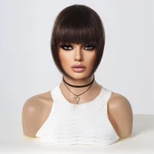 Yoğun Gerçek Saç Perçem - Koyu Kestane thumbnail 1