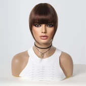 Yoğun Gerçek Saç Perçem - Kahverengi thumbnail 4