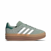 Adidas Gazelle Bold Silver Green Gum Womens thumbnail 1