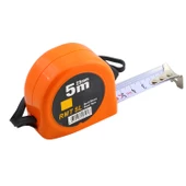 Şerit Metal Bükülebilir Metre 5 m x 25 mm Turuncu Renk Düğmeli Ölçüm Ölçme Plastik Kasalı thumbnail 3