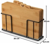Bambu Standlı Kesme Tahtası 4lü Set - M7B11 - 5
