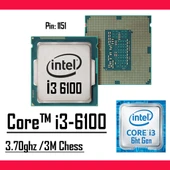 Intel® Core™ i3 6100 3.70 Ghz 3mb Cache Lga 1151p Tray Masaüstü Bilgisayar İşlemci - 1