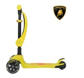 Lisanslı L5 2in1 Katlanabilir Oturaklı Işıklı 3 Tekerlekli Çocuk Scooter Sarı - 2