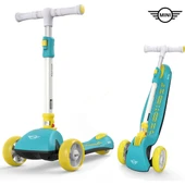 Lisanslı 3 Tekerlekli Katlanabilir Ayarlanabilir Işıklı 50 kg Taşıma Kapasiteli Scooter Yeşil - 1