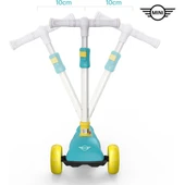 Lisanslı 3 Tekerlekli Katlanabilir Ayarlanabilir Işıklı 50 kg Taşıma Kapasiteli Scooter Yeşil - 4