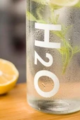 H2O Borosilikat Cam Matara 1L Vakum Kapaklı Su Şişesi Suluk 1000 Ml - 3