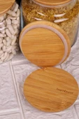 Zone - 6'lı Cam Saklama Kabı 600ml-800ml-1300ml Vakumlu Bambu Kapaklı thumbnail 7