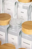 Bambu Kapaklı 12 Adet Cam Baharatlık Seti 120 ml - 3